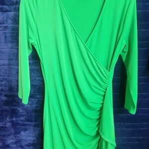 New York & Company Vibrant Green Midi Dress